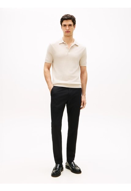 Pantalón Negro Chino Harlem De Sarga Con Pierna Cónica Tommy Hilfiger