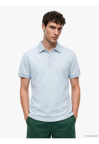 Polo Celeste De Corte Regular Con Tapeta Oculta Tommy Hilfiger Tommy Hilfiger