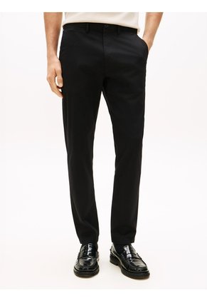 Pantalón Negro Chino Harlem De Sarga Con Pierna Cónica Tommy Hilfiger