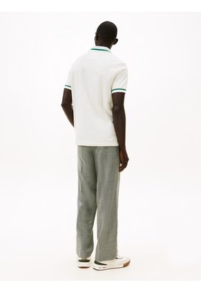 Polo Blanco De Corte Regular Con Logo Tommy Hilfiger