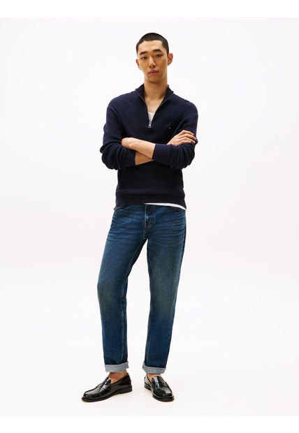 Saco Azul Texturizado Con Cremallera Tommy Hilfiger