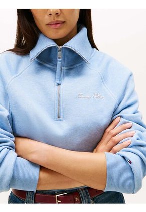 Saco Celeste De Punto Interlock Tommy Hilfiger