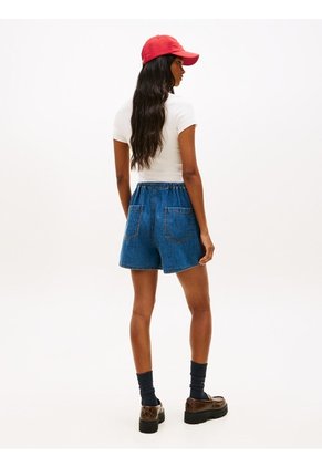 Pantaloneta Azul Holgada De Chambray Tommy Jeans