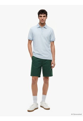 Polo Celeste De Corte Regular Con Tapeta Oculta Tommy Hilfiger