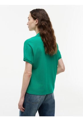 Polo Verde De Corte Regular Con Logo Bordado Tommy Hilfiger