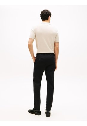 Pantalón Negro Chino Harlem De Sarga Con Pierna Cónica Tommy Hilfiger