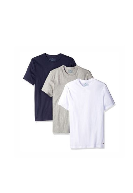 Pack Azul Oscuro De 3 Camisetas De Cuello Redondo Con Logo  Tommy Hilfiger