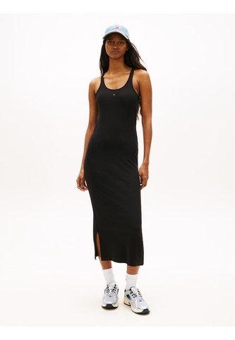 Vestido Negro De Corte Maxi Con Espalda Deportiva Tommy Jeans Tommy Hilfiger