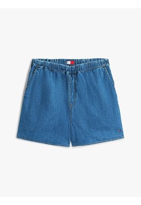 Pantaloneta Azul Holgada De Chambray Tommy Jeans