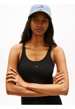 Vestido Negro De Corte Maxi Con Espalda Deportiva Tommy Jeans