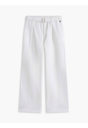 Pantalón Blanco De Pierna Ancha Con Cinturón Tommy Hilfiger