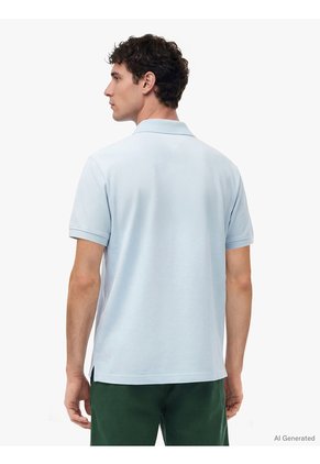 Polo Celeste De Corte Regular Con Tapeta Oculta Tommy Hilfiger