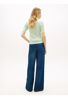 Saco Verde De Manga Corta Y Corte Slim Con Rayas Tommy Hilfiger