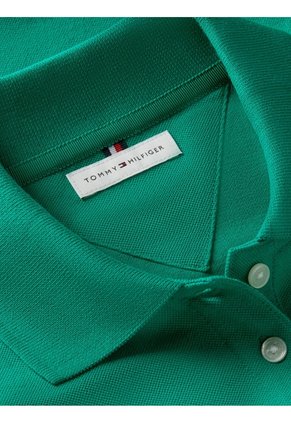 Polo Verde De Corte Regular Con Logo Bordado Tommy Hilfiger