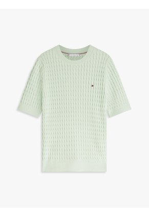 Saco Verde De Manga Corta Y Corte Slim Con Rayas Tommy Hilfiger