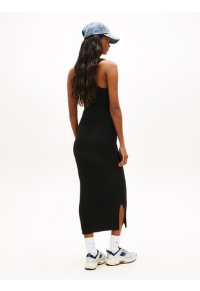 Vestido Negro De Corte Maxi Con Espalda Deportiva Tommy Jeans