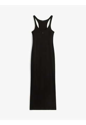 Vestido Negro De Corte Maxi Con Espalda Deportiva Tommy Jeans