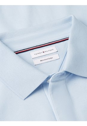 Polo Celeste De Corte Regular Con Tapeta Oculta Tommy Hilfiger