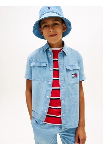 Camisa Azul Manga Corta Herringbone Tommy Hilfiger Tommy Hilfiger