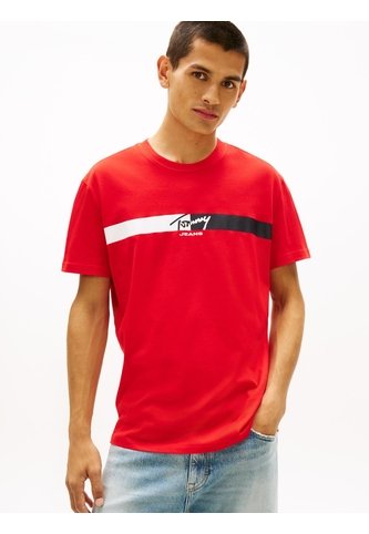 Camiseta Roja De Punto Con Logo Con La Firma Tommy Jeans Tommy Hilfiger