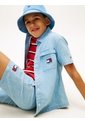 Camisa Azul Manga Corta Herringbone Tommy Hilfiger de Tommy Hilfiger