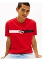 Camiseta Roja De Punto Con Logo Con La Firma Tommy Jeans de Tommy Hilfiger