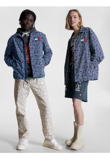 Chaqueta Azul Hombre Cómoda Con Estampado Keith Haring  X Tommy Jeans