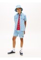 Camisa Azul Manga Corta Herringbone Tommy Hilfiger de Tommy Hilfiger