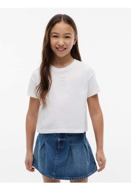 Camiseta De Para Niña Corte Amplio Con Logo Tonal Tommy Hilfiger