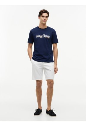 Camiseta Azul De Corte Regular Con Logo Gráfico Tommy Hilfiger