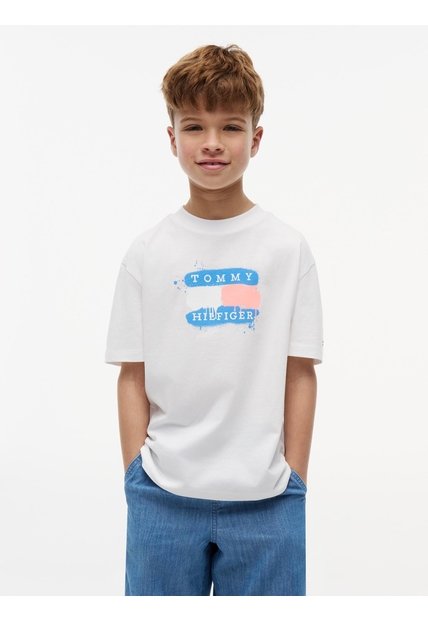 Camiseta Manga Para Niño Corta Con Logo Gráfico  Tommy Hilfiger