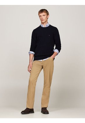 Saco Azul De Punto Texturizado Y Cuello Redondo Tommy Hilfiger