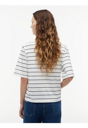 Camiseta Blanca Amplia De Cuello Redondo Con Logo Tommy Hilfiger