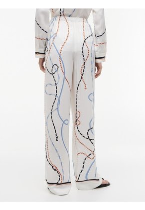 Pantalón Blanco Recto Amplio Con Estampado De Cuerdas Tommy Hilfiger