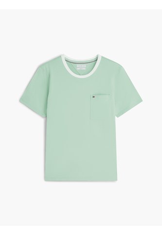 Camiseta Verde De Punto Con Cuello De Malla Tommy Hilfiger Tommy Hilfiger