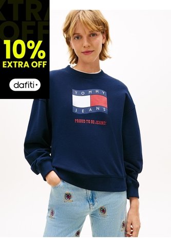 Saco Multicolor Holgado De Felpa Con Logo Ondulante Tommy Jeans Tommy Hilfiger
