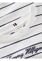 Camiseta Blanca Amplia De Cuello Redondo Con Logo Tommy Hilfiger de Tommy Hilfiger