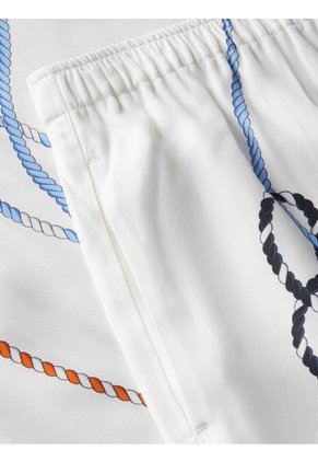 Pantalón Blanco Recto Amplio Con Estampado De Cuerdas Tommy Hilfiger