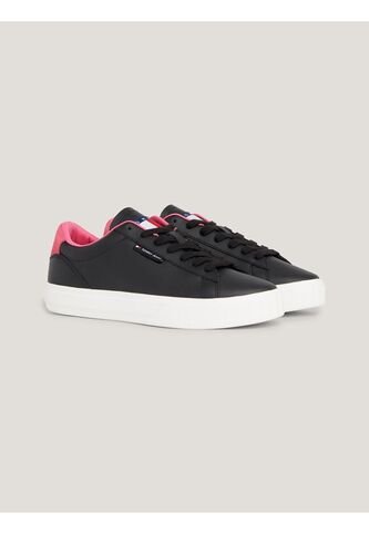 Tenis Negro Essential De Cuero Con Logo Tommy Hilfiger Tommy Hilfiger