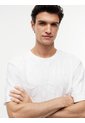 Camiseta Blanca De Cuello Redondo Con Estructura Jacquard Tommy Hilfiger de Tommy Hilfiger