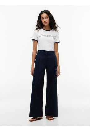 Camiseta Blanca Manga Corta De Cuello Redondo Tommy Hilfiger