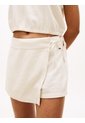 Falda Beige Pantalón De Lino Con Lazada Lateral Tommy Jeans de Tommy Hilfiger