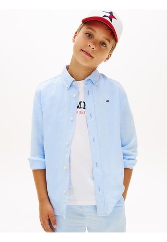 Camisa Celeste De Lino De Corte Relaxed Tommy Hilfiger Tommy Hilfiger