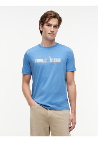 Camiseta Azul De Corte Regular Con Logo Gráfico Tommy Hilfiger Tommy Hilfiger