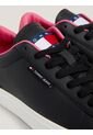 Tenis Negro Essential De Cuero Con Logo Tommy Hilfiger de Tommy Hilfiger