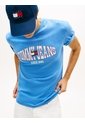 Camiseta Celeste De Punto Con Logo Ondulado Tommy Jeans de Tommy Hilfiger