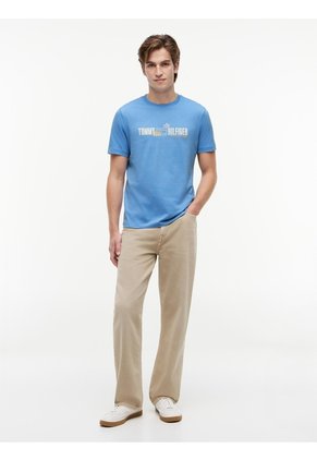 Camiseta Azul De Corte Regular Con Logo Gráfico Tommy Hilfiger