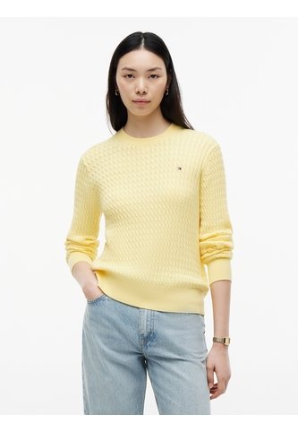 Saco Amarillo De Punto Trenzado Fino Tommy Hilfiger Tommy Hilfiger
