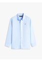 Camisa Celeste De Lino De Corte Relaxed Tommy Hilfiger de Tommy Hilfiger