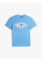 Camiseta Celeste De Punto Con Logo Ondulado Tommy Jeans de Tommy Hilfiger